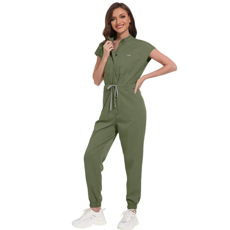 Wholesale Medical Apparel Scrub Uniform Women Short Sleeved Scrubs Jumpsuit Medical Hospital Clothing Scrub Uniforms with Pocket
