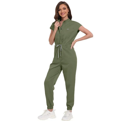 Wholesale Medical Apparel Scrub Uniform Women Short Sleeved Scrubs Jumpsuit Medical Hospital Clothing Scrub Uniforms with Pocket