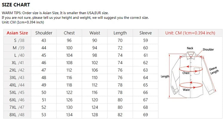 6XL 7XL 8XL Spring and Autumn Shirt Men's Long Sleeve Large Luxury Business Casual Slim Solid Color Wrinkle Free Press