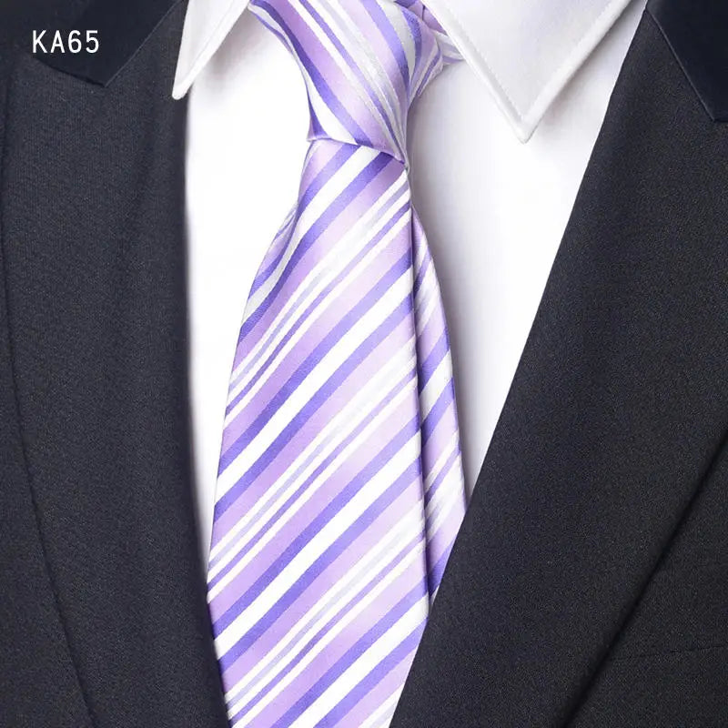 High Quality Handcrafted 9cm Wide Edition Cravat Blue Light Gray Striped Tie For Men's Business Attire Suit Commuting Necktie