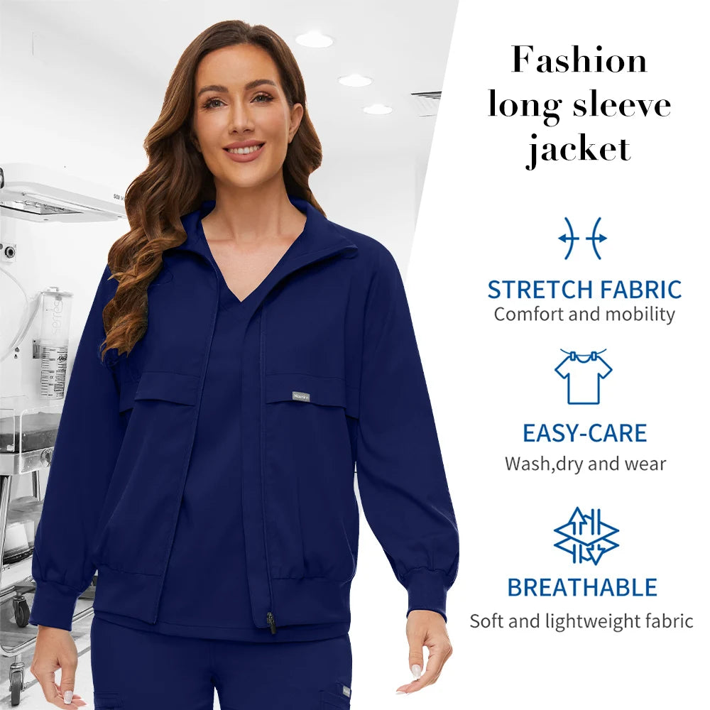Clinical Jacket Medical Uniforms Women Hospital Pet Grooming Workwear Surgery Coat Doctor Costume Unisex Nurse Surgical Jackets
