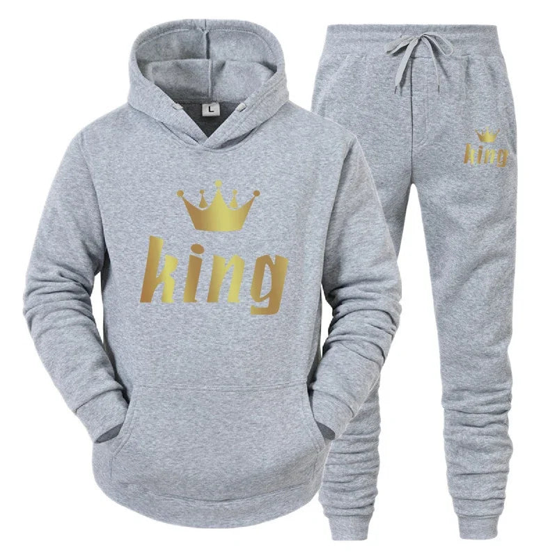 2024 Couple Outfits Hoodie and Jogger Pants High Quality Men Women Daily Casual Sport Jogging Suit King Queen Tracksuits Sets
