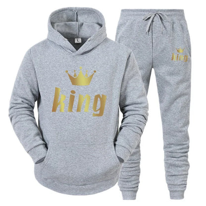 2024 Couple Outfits Hoodie and Jogger Pants High Quality Men Women Daily Casual Sport Jogging Suit King Queen Tracksuits Sets