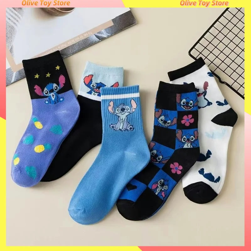 Stitch Anime Lilo & Stitch Cotton Midtube Stockings Socks Cartoon Stitch Dolls Boys Girls Warm Sleep Socks Kids Christmas Gifts