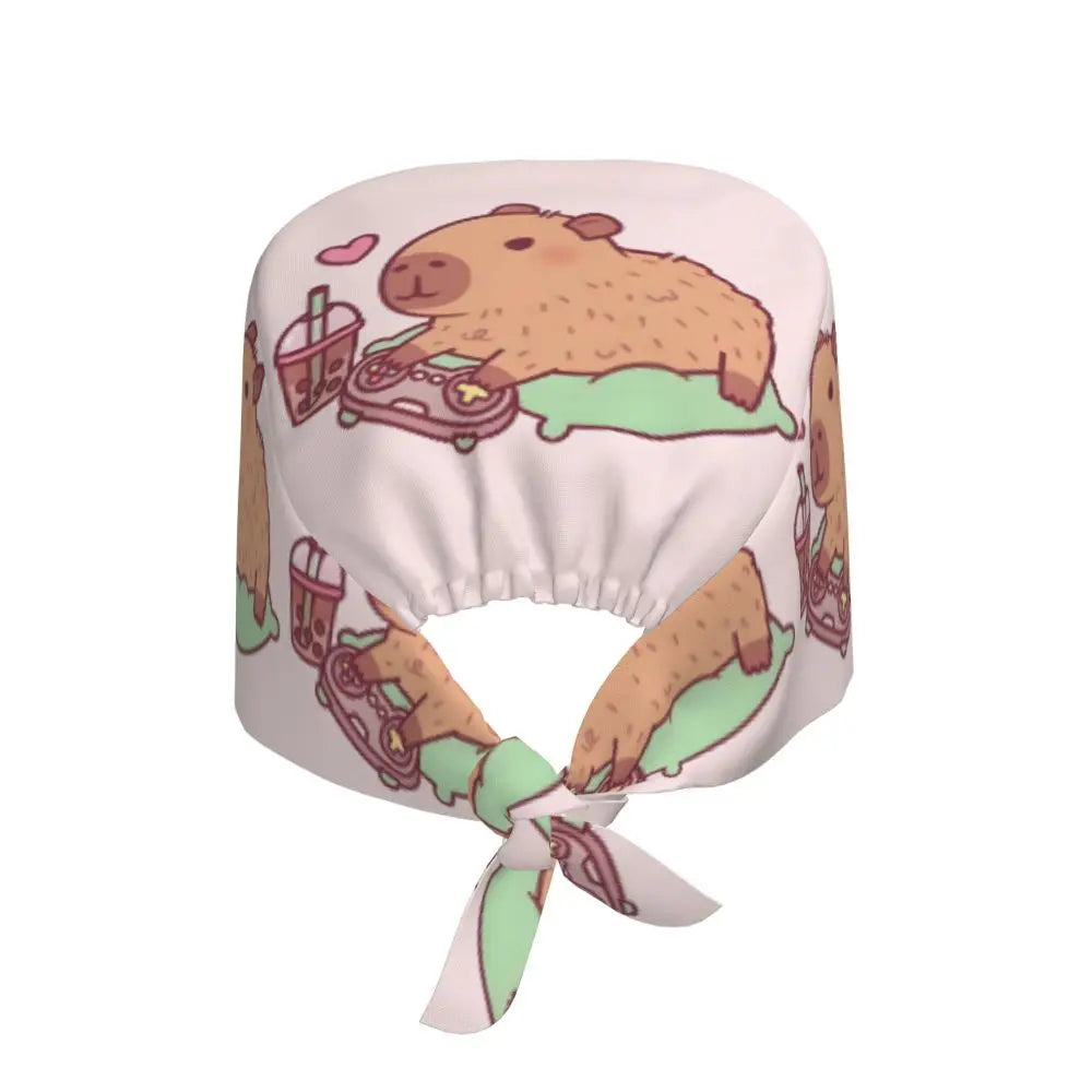 Custom Cartoon Capybara Medical Staff Scrubs Hat Women Men Comic Doctor Nursing Surgical Cap Scrub Caps