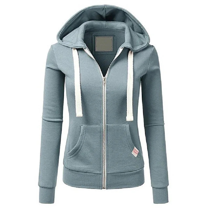 2024 Spring and Autumn New Women's Personalized Casual Cardigan Zipper Hoodie Korean Edition Fashion Outdoor Jogging Sportswear