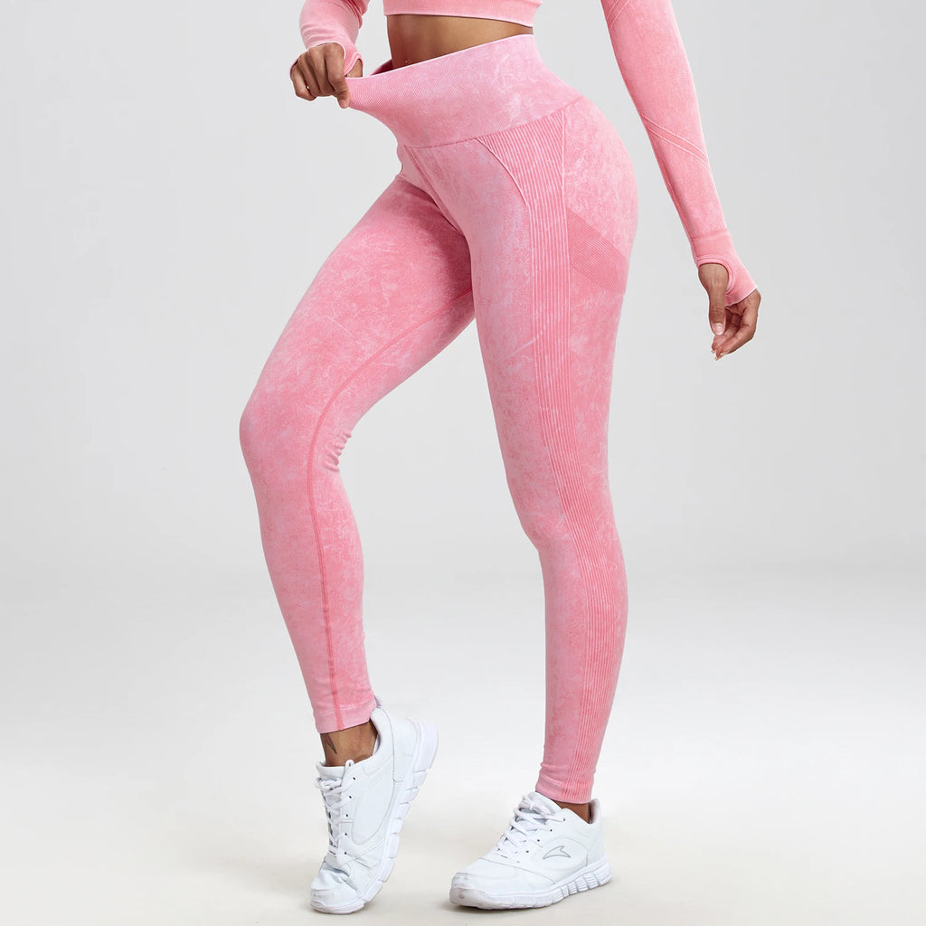 Butt Lifting Sexy Gym Leggings Women High Waist Seamless Tie Dye  Leggings Women Skinny Stretch Outdoors Hollow Out Pants