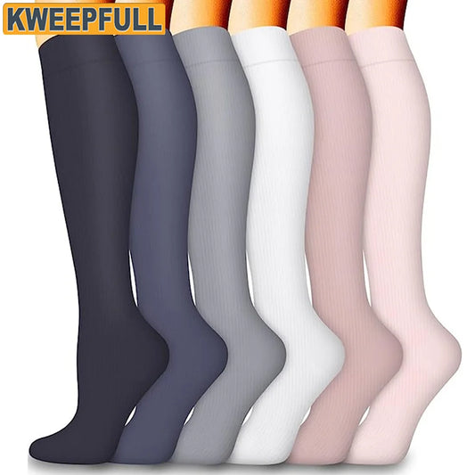 6 Pairs Compression Socks for Women and Men 20-30mmHg-Circulation Support Socks
