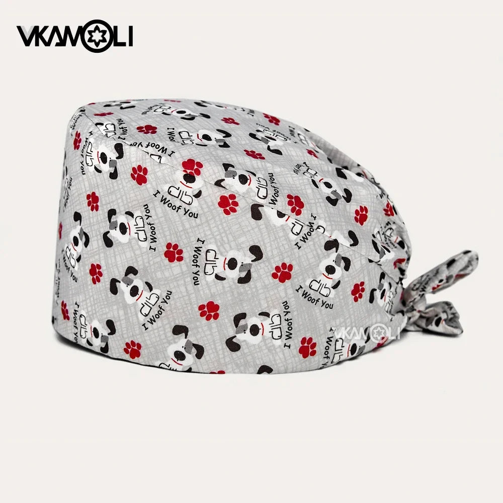 Fashion leopard print Scrubs hat accesorios medicos scrub caps Health service Workers cap nurse accessories surgery cap women