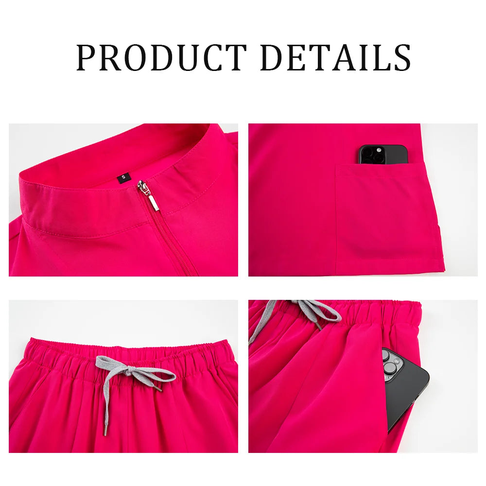 Surgical Uniforms Woman Scrub Set Medical Nurse Beauty Salon Workwear Clinical Scrubs Top Pants Spa Doctor Nursing Clinical Suit
