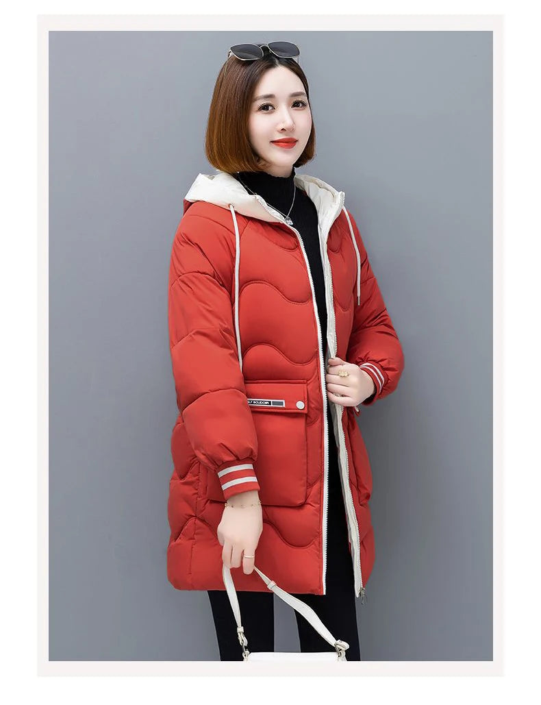 Long Winter Jacket Women Down Cotton Coats New Cotton Padded Puffer Parka Coat Women Hooded Outwear Thicken Warm Jacket 4XL