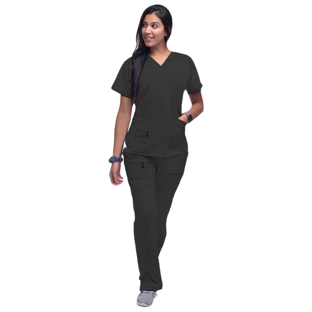 Latest Scrubs Uniforms Sets Nurse Surgical Uniforms Doctor Blouse Woman Hospital Scrubs Set with Pocket Dentist Clinical Tshirt