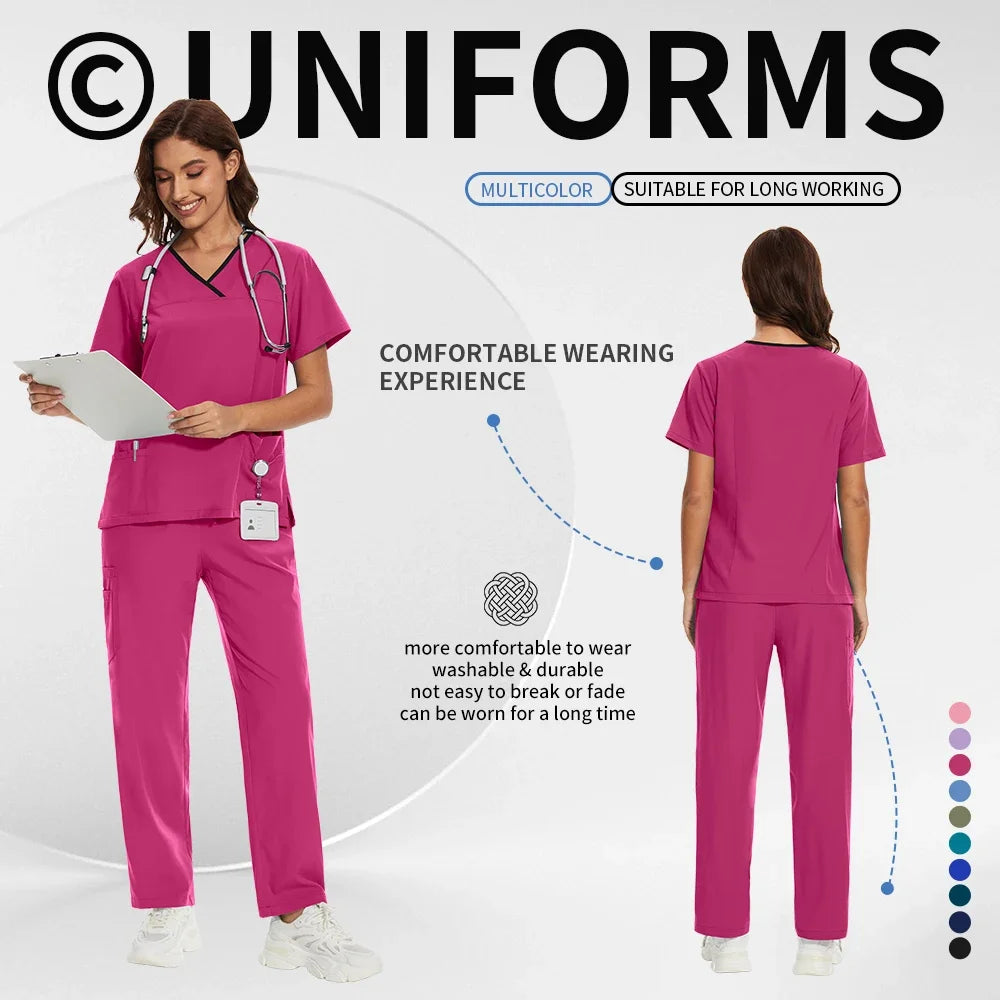 Medical Uniforms Women Hospital Nurse Scrubs Sets Pet Grooming Scrubs Unisex Clinic Nursing Surgical Uniforms Spa Uniforms Women
