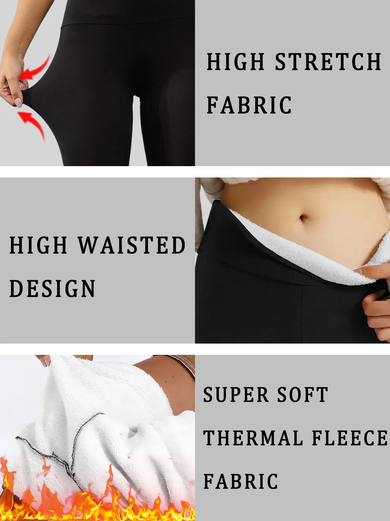 Plus Size High waisted winter leggings with fleece lining for women. with perfect for running, yoga and cold weather workouts