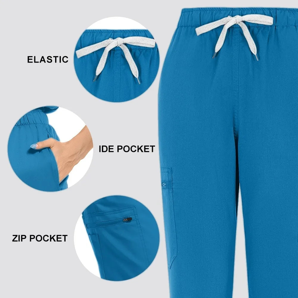 High Quality Medical Women Scrubs Sets Hospital Surgery Dental Clinic Beauty Spa Salon Lab Workwear Clothes Nurses Accessories