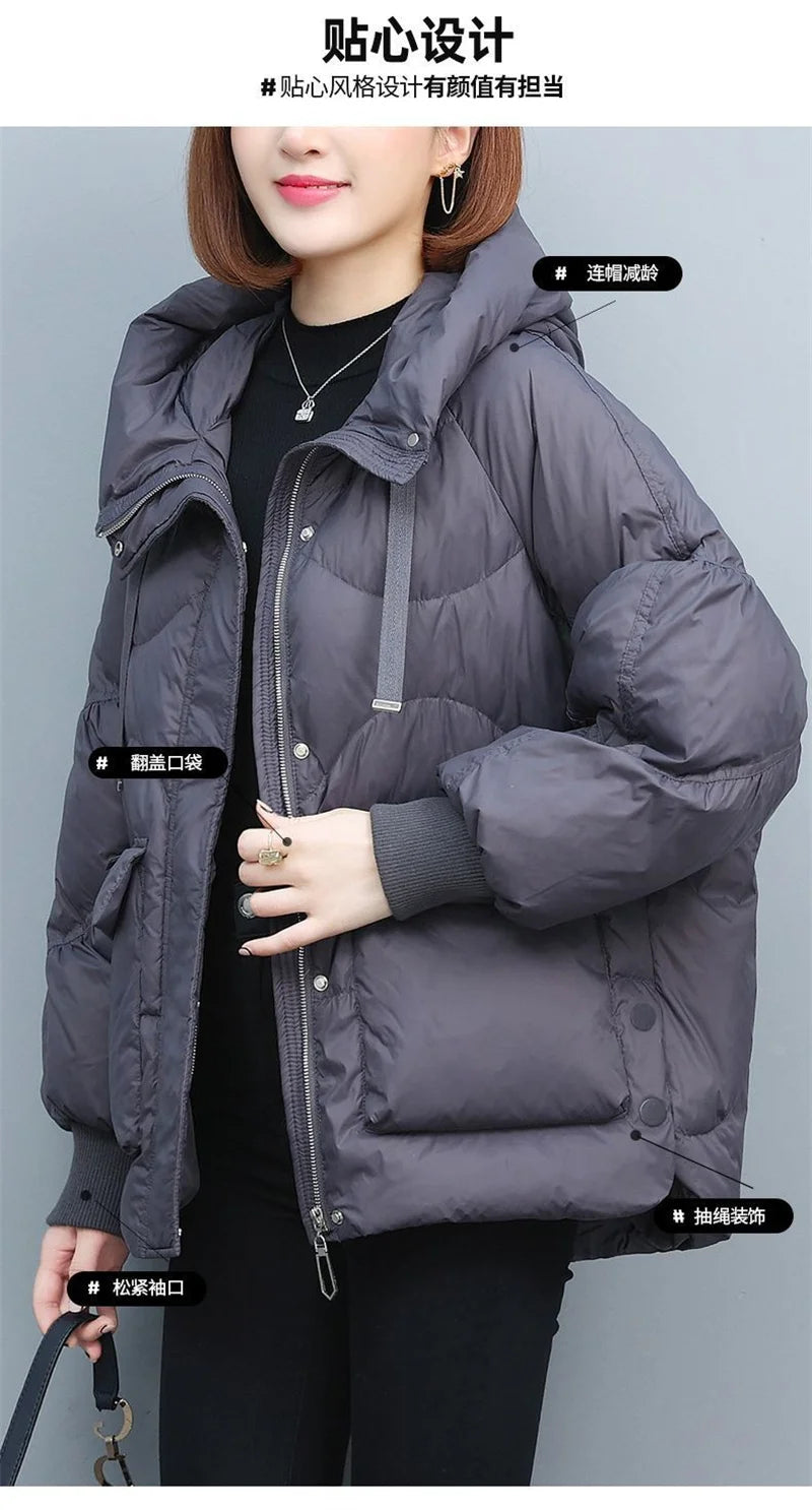 Winter Clothes Women Basic Jackets Warm Thick Down Cotton Jacket Female Short Hooded Fashion Padded-Cotton Jacket Parkas
