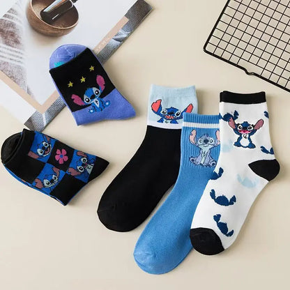 Stitch Anime Lilo & Stitch Cotton Midtube Stockings Socks Cartoon Stitch Dolls Boys Girls Warm Sleep Socks Kids Christmas Gifts