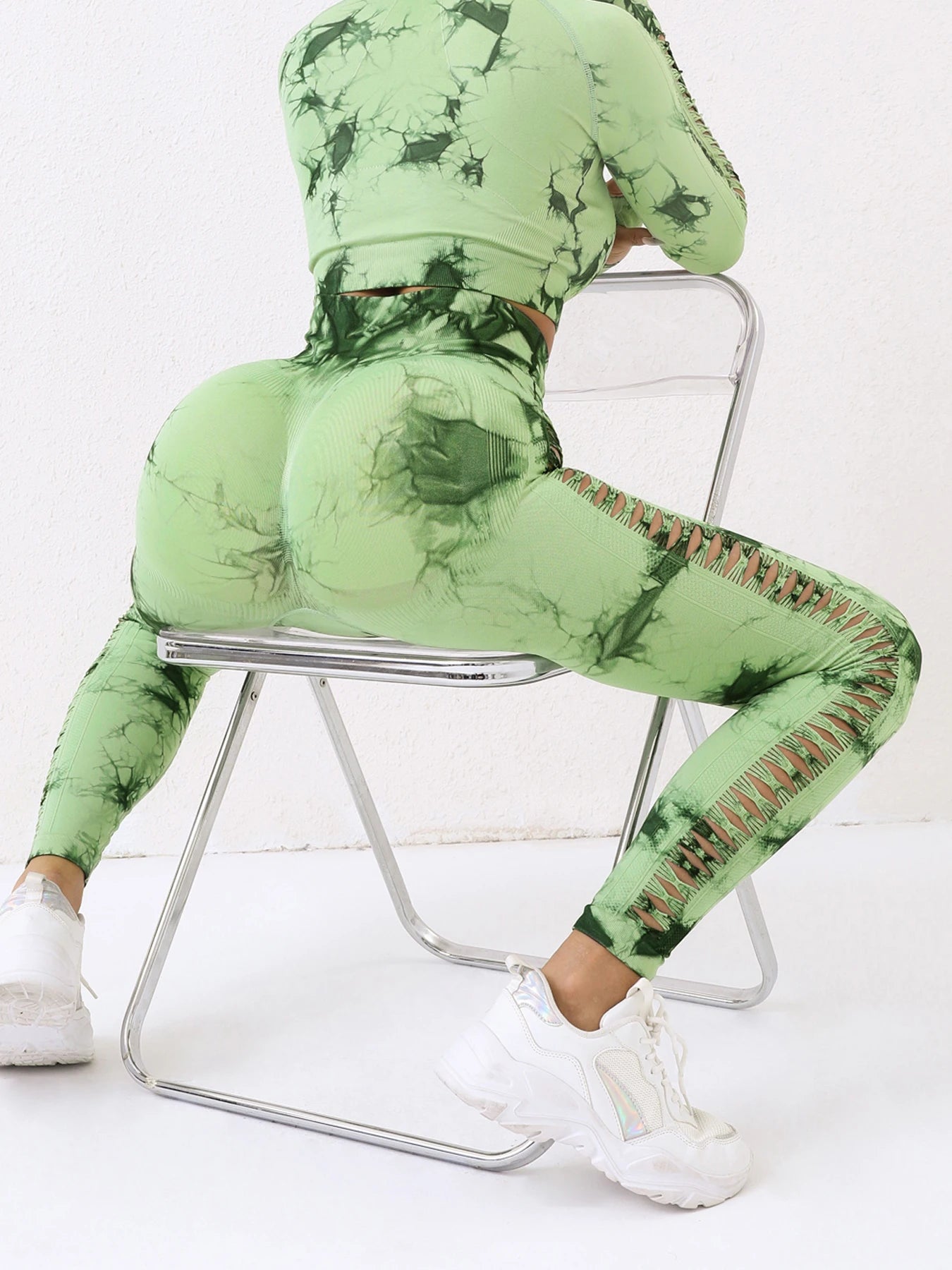 Butt Lifting Sexy Gym Leggings Women High Waist Seamless Tie Dye  Leggings Women Skinny Stretch Outdoors Hollow Out Pants