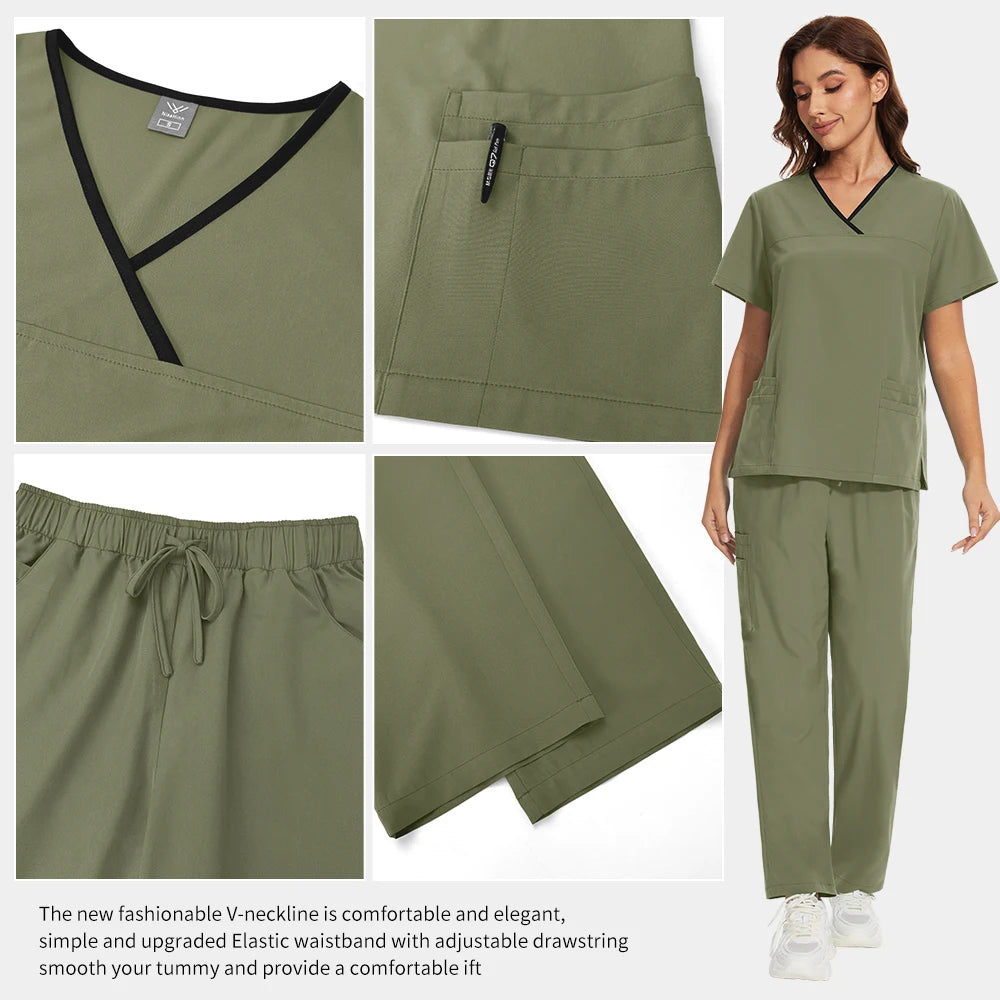 Medical Uniforms Women Hospital Nurse Scrubs Sets Pet Grooming Scrubs Unisex Clinic Nursing Surgical Uniforms Spa Uniforms Women