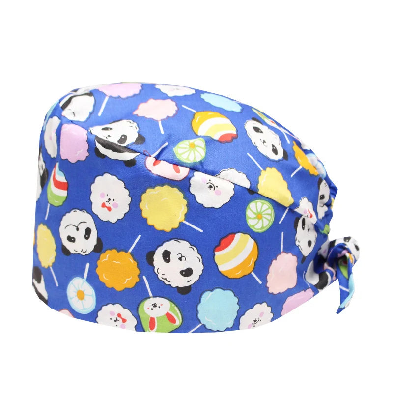 LONG HAIR Scrub Caps Surgical Medical Hats Cotton Nursing Caps Breathable Bouffant Healthcare Chef Pediatric Veterinary Hats M81