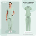 Medical Uniforms for V-neck Hospital Nurse Scrubs Set Women Doctor Workwear Oral Dental Surgery Work Top+Pants New Beauty Suit