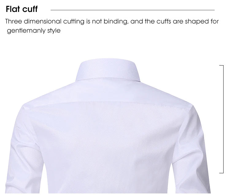 6XL 7XL 8XL Spring and Autumn Shirt Men's Long Sleeve Large Luxury Business Casual Slim Solid Color Wrinkle Free Press
