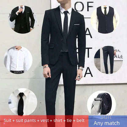 Men's Three-piece Suit Casual Slim Fit Business Attire