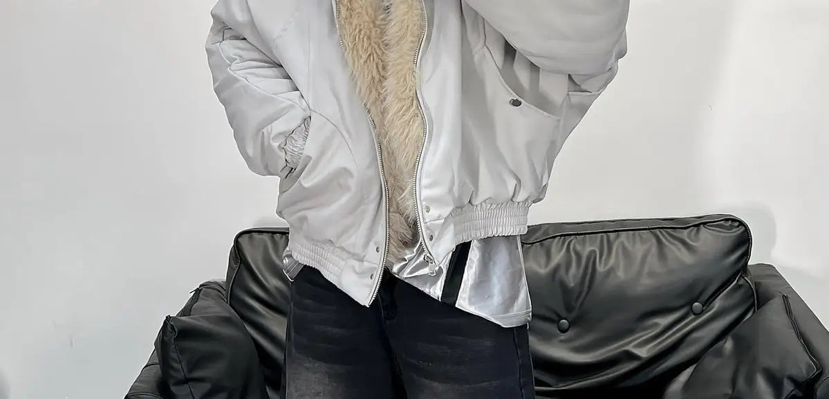Winter Warm Jacket New High Street Fur Collar Hooded Women's American High-end Sense Versatile Korean Version Coat Trend