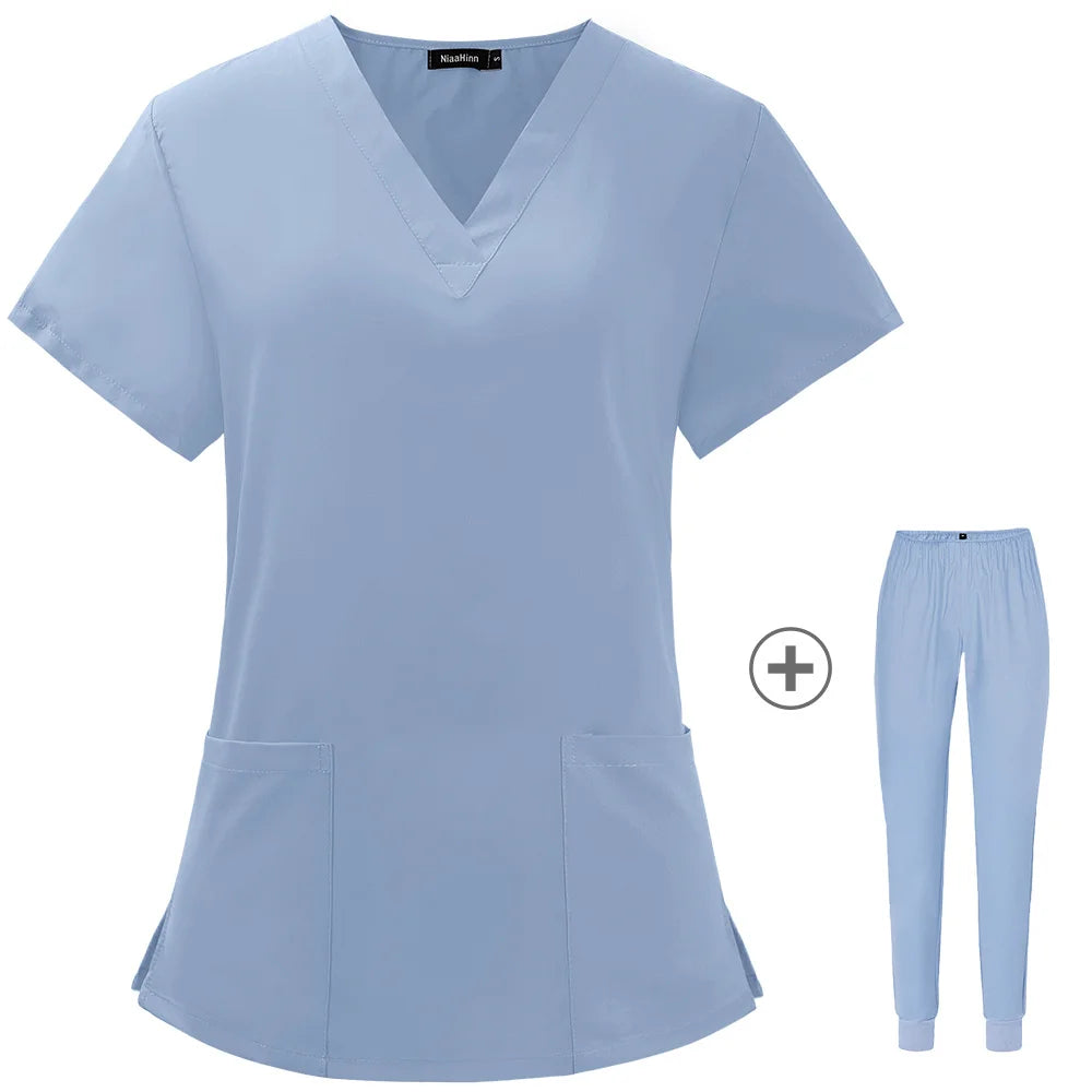 Wholesale Women Wear Scrub Suits Hospital Doctor Working Uniform Medical Surgical Multicolor Unisex Uniform Nurse Accessories