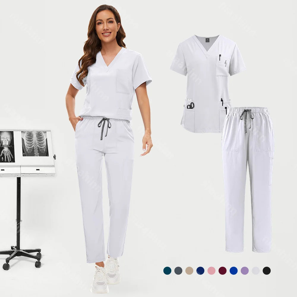 Medical Care Clothes Handwashing Uniform Nurse Suit Short Sleeved Hand Brushing Pet Dentist Nurse Work Clothes Men Nurse Uniform