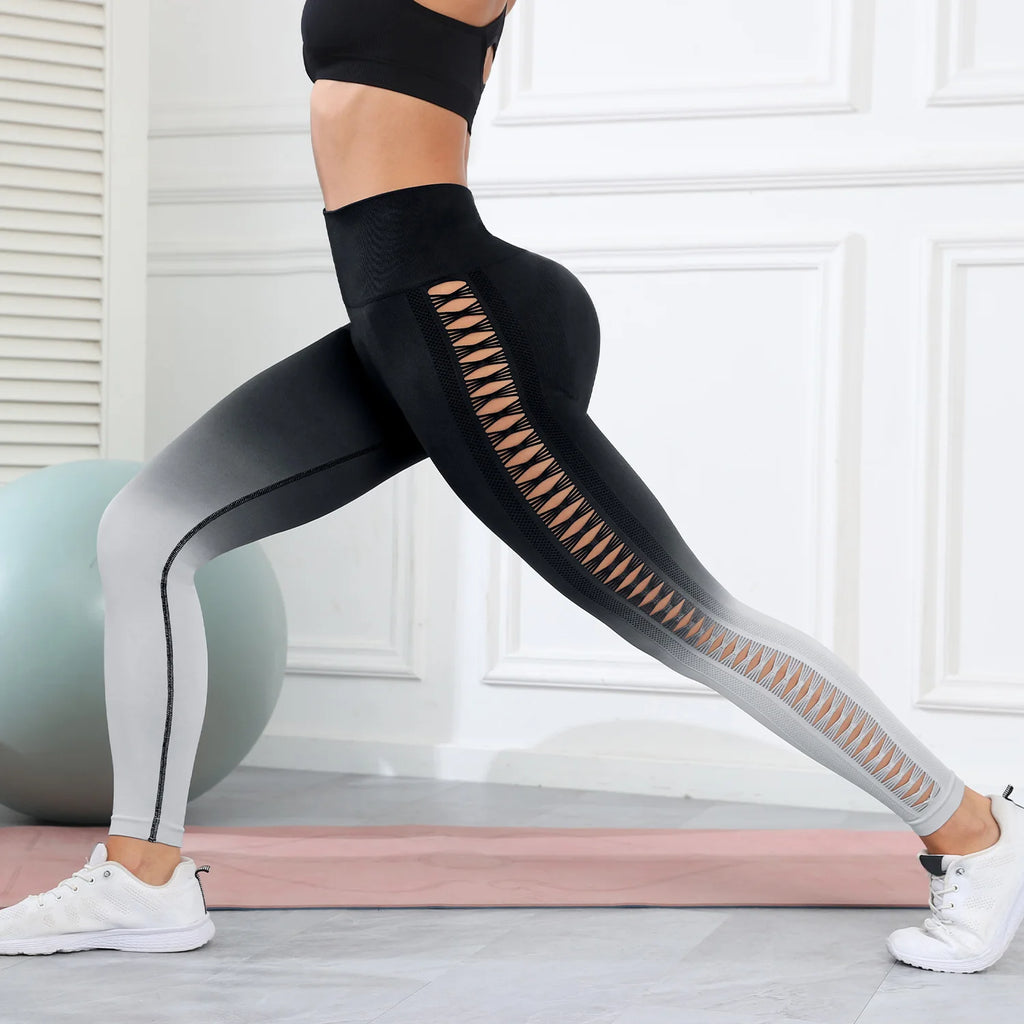 Butt Lifting Sexy Gym Leggings Women High Waist Seamless Tie Dye  Leggings Women Skinny Stretch Outdoors Hollow Out Pants