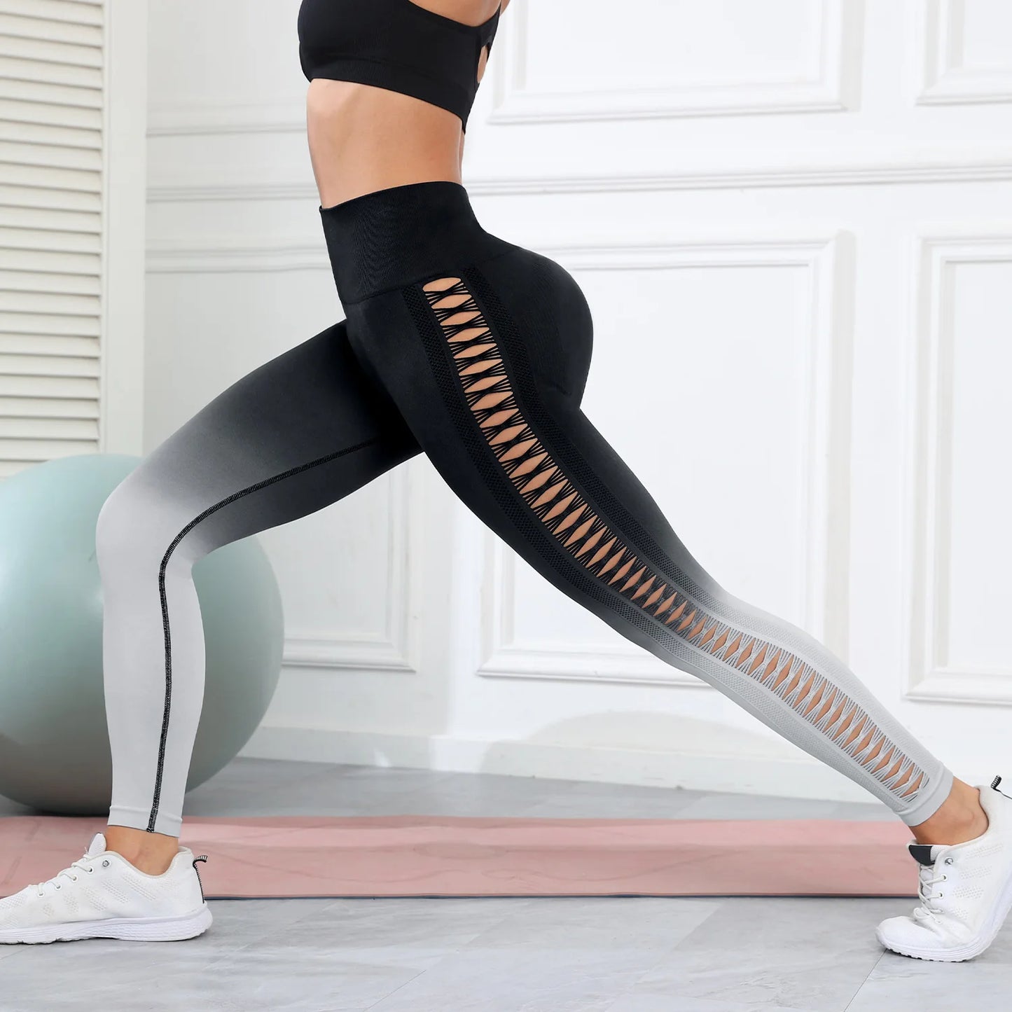 Butt Lifting Sexy Gym Leggings Women High Waist Seamless Tie Dye  Leggings Women Skinny Stretch Outdoors Hollow Out Pants