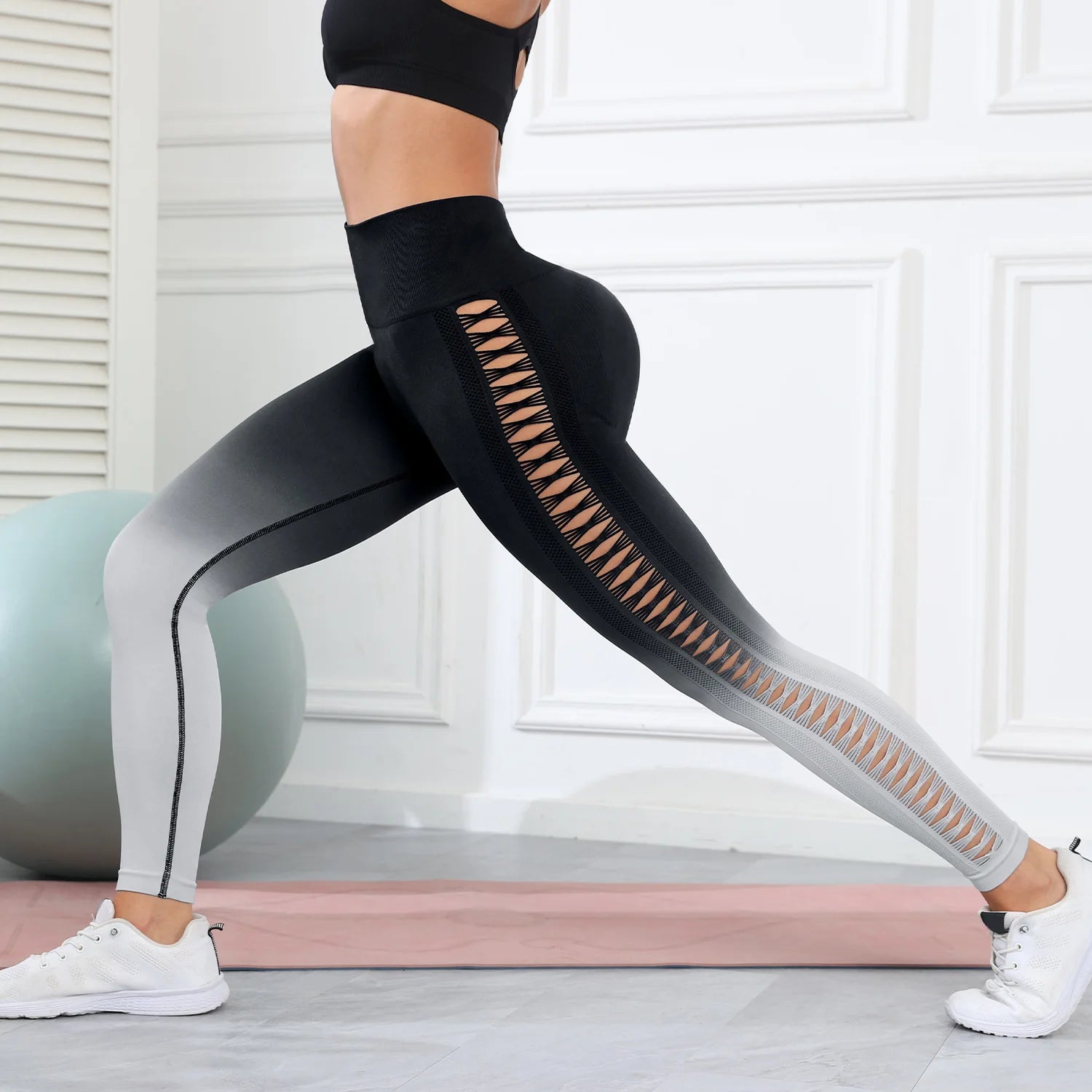 Butt Lifting Sexy Gym Leggings Women High Waist Seamless Tie Dye  Leggings Women Skinny Stretch Outdoors Hollow Out Pants