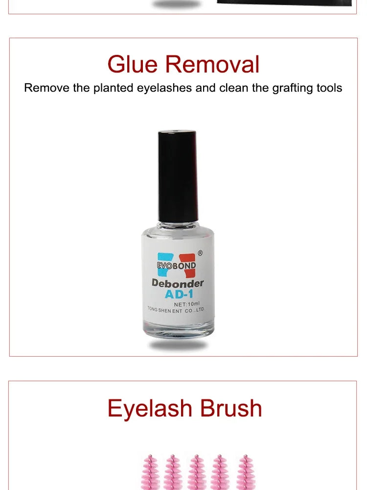 False Eyelash Extension Kit Set for Beginner Lash Brush Tweezers Glue Ring Eye Pad Eyelash Extension Supplies Lash Accessories