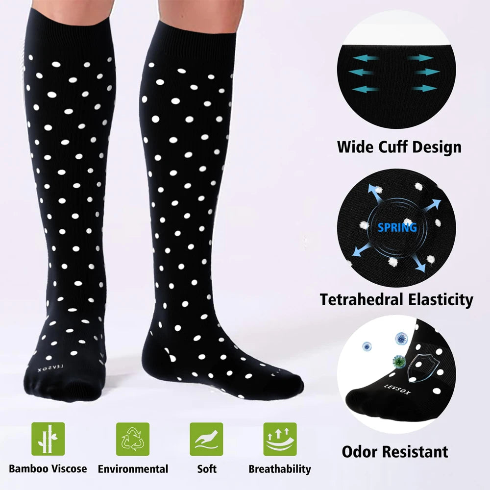 6 Pairs Compression Socks for Women and Men 20-30mmHg-Circulation Support Socks