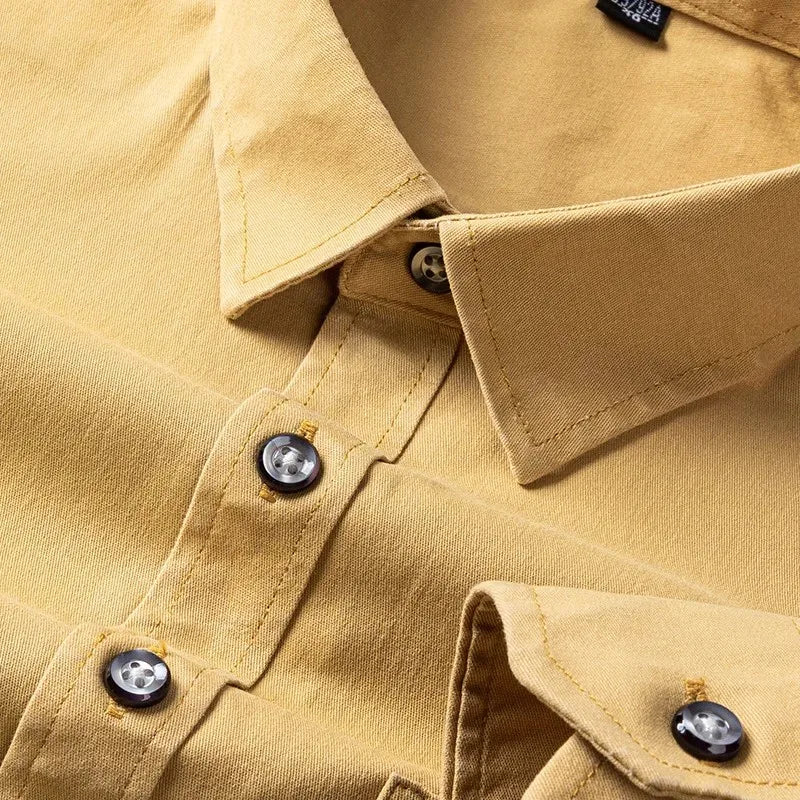 S-7XL New 100% Pure Cotton Men's Shirts Long Sleeves Solid Color Soft Regular Fit Casual Shirt Pocket Social Blouse Male Clothes