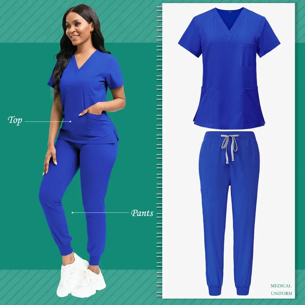 Multicolor Medical Uniforms Hospital Surgical Nurse Scrubs Set Unisex Nurses Accessories Dental Clinic Beauty Salon Workwear