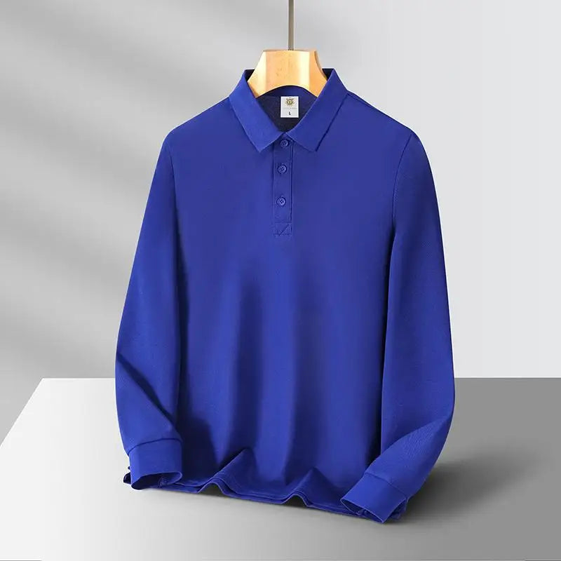 S-7XL Fashion Sportswear High Quality New-Design Men's Polos Shirts Long Sleeve 100% Cotton Casual Polos Customized Your LOGO