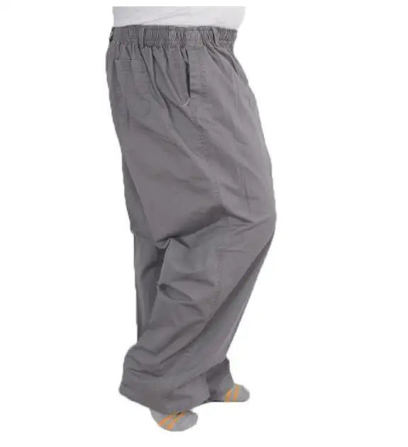 Plus size 8XL 11XL 13xl middle-aged men's summer thin elastic band high waist cotton casual trousers Dad oversize 9XL 8XL 7XL