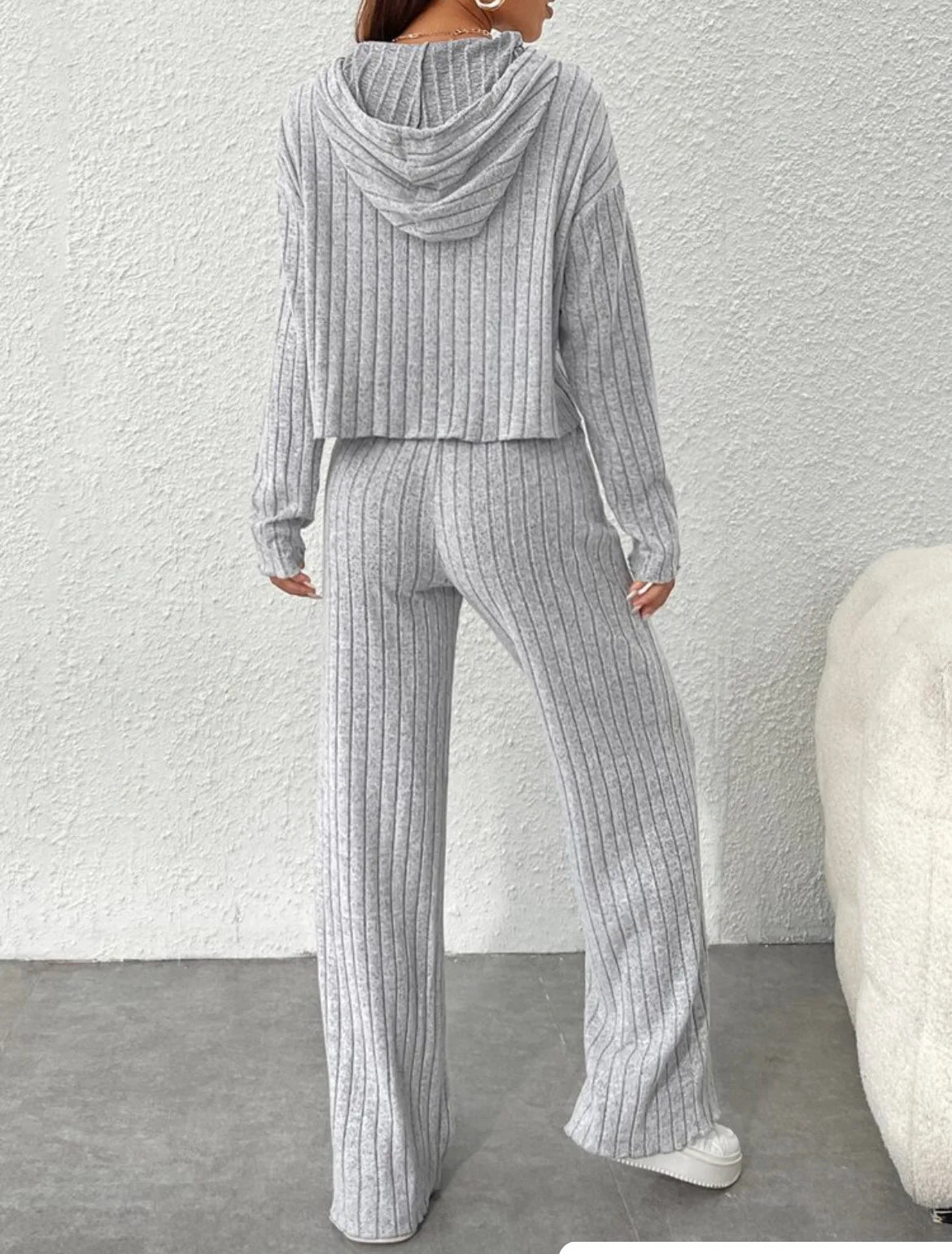 Fashion Long Sleeve Knitted Pant Sets Women Autumn Winter Home Casual Comfortable 2 Piece Sets Women Outfit  Two Piece Set