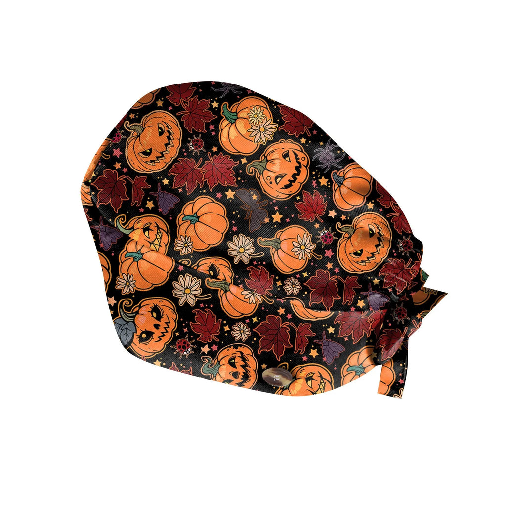 Halloween Scrub Cap Printed Adjustable Cotton Beauty Salon Surgeon Dental Clinic Nursing Hat Women Men Surgical Caps Wholesale
