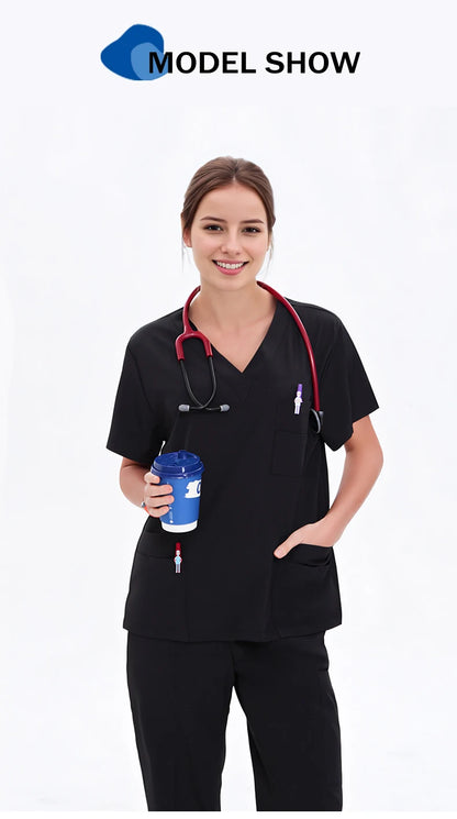 Doctor Nurse Scrub Set Hospital Uniforms Clinic Medical Surgeon Nursing Clothes Dental Pediatric Beauty Salon Work Suit S23