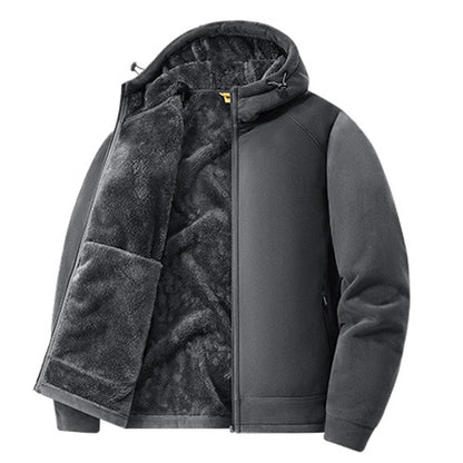 Winter Men Fleece Warm Jackets Mens Windproof Thick Jackets Parkas Coats Men Hooded Casual Outwear Jacket