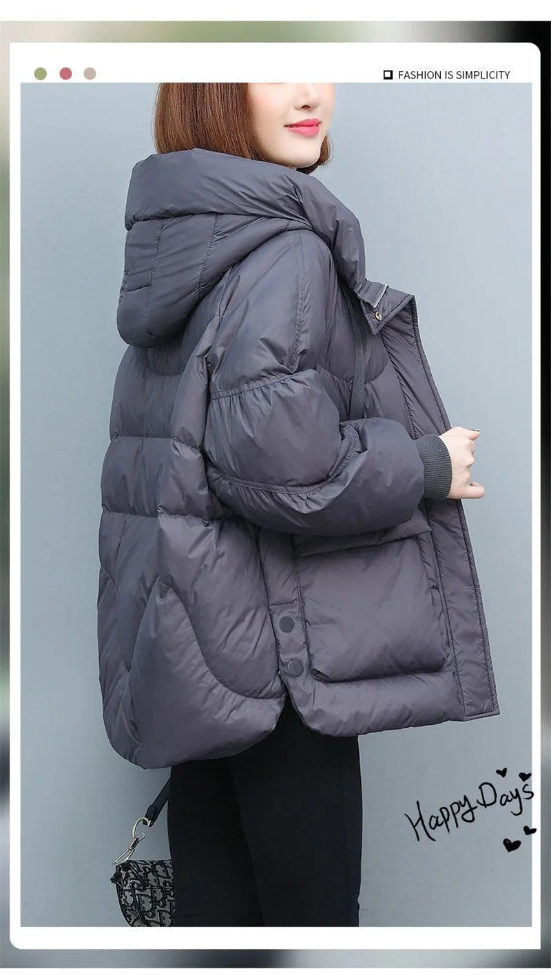 Winter Clothes Women Basic Jackets Warm Thick Down Cotton Jacket Female Short Hooded Fashion Padded-Cotton Jacket Parkas
