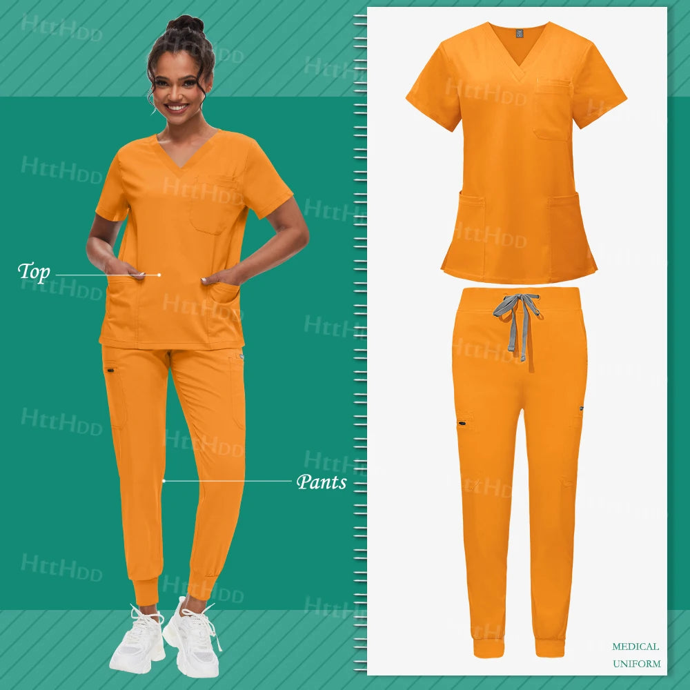Scrub Sets Uniform Women Joggers Hospital Accessories Medical Surgical Gown Pharmacy Healthcare Work Wear Unisex Mens Scrub Soft
