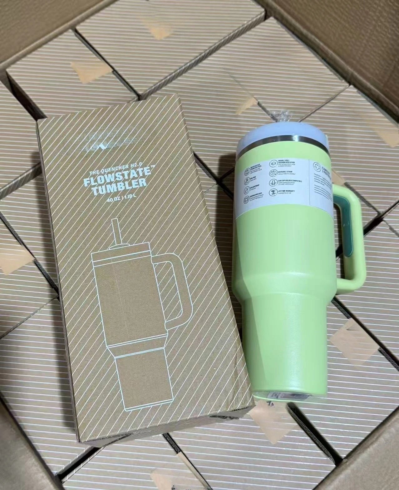 40oz Stainless Steel Vacuum Mug Double-Wall Insulated Travel Cup with Handle Straw Lid for Hot And Cold Beverages