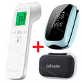 Medcial Forehead Thermometer Fingertip Pulse Oximeter Monitor Blood Oxygen Saturation Meter Pulse Oximeter USB Rechargeale