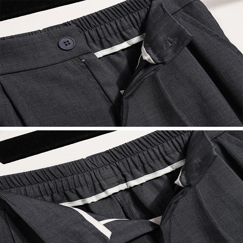Plus Size Pants For Women Spring Summer 2025 New Korean Fashion High Waist Suit Pants Women Gray Or Black Casual Trousers Female