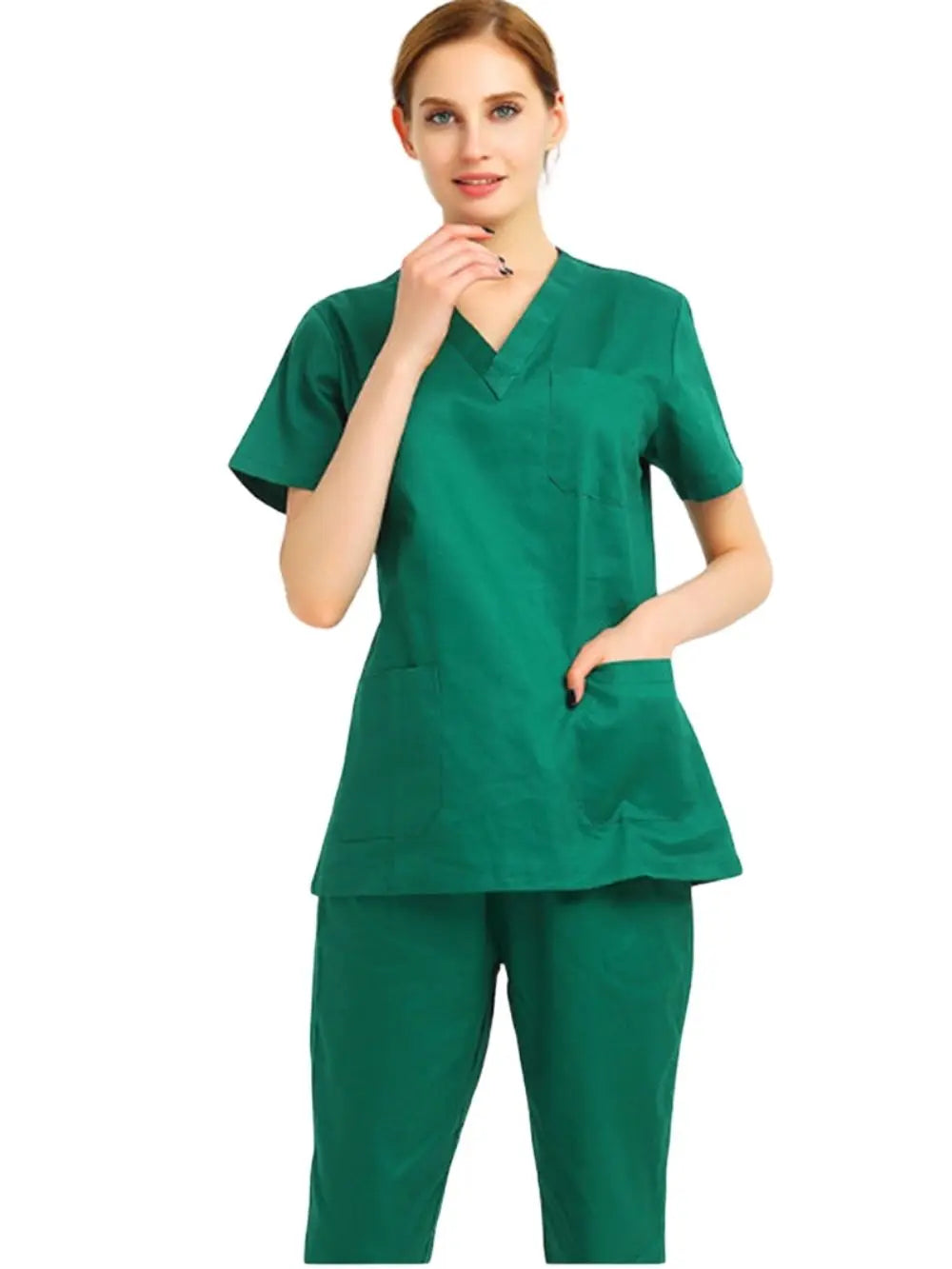 Women Scrubs Set Workwear Medical Uniform Revolution V-Neck Hospital Doctor Nurse Suit Healthcare With Pockets ouc2554