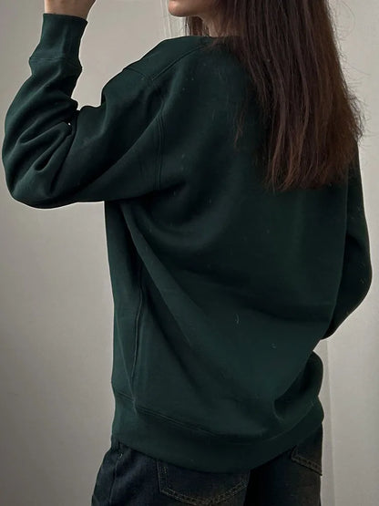 Winter Fleece Sweatshirts For Women Oversized Top Warm Pullovers Black Loose O Neck White Thick Velvet Sweatshirt Women Warm